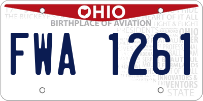 OH license plate FWA1261