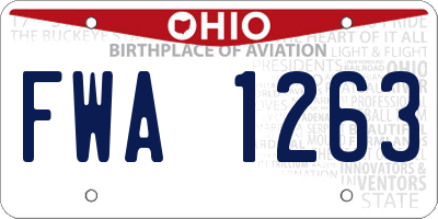 OH license plate FWA1263