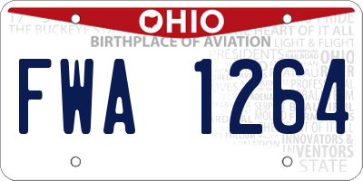 OH license plate FWA1264