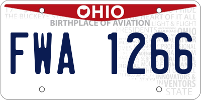 OH license plate FWA1266