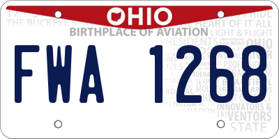 OH license plate FWA1268