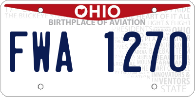 OH license plate FWA1270