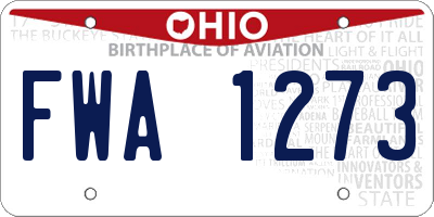 OH license plate FWA1273