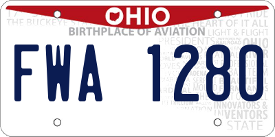 OH license plate FWA1280