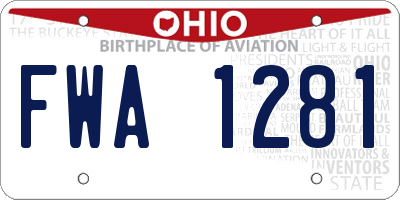 OH license plate FWA1281