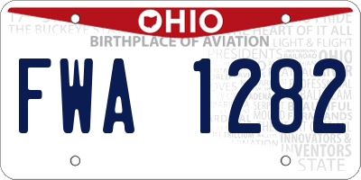OH license plate FWA1282