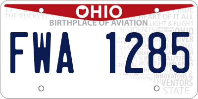 OH license plate FWA1285