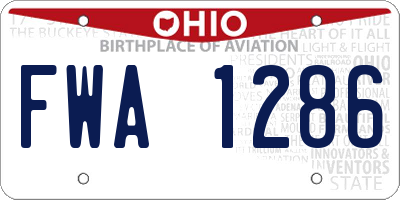 OH license plate FWA1286