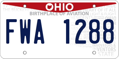 OH license plate FWA1288