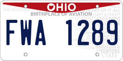 OH license plate FWA1289