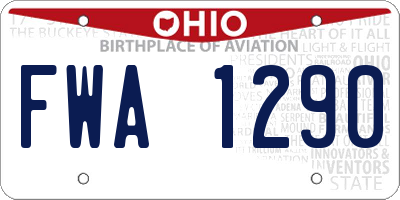 OH license plate FWA1290