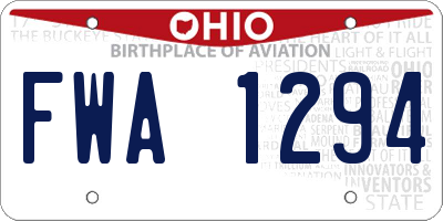 OH license plate FWA1294