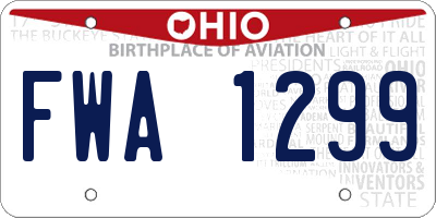 OH license plate FWA1299