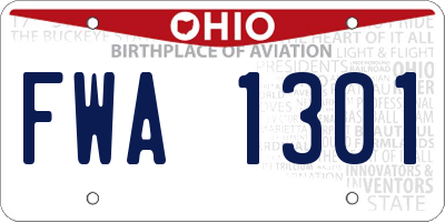 OH license plate FWA1301