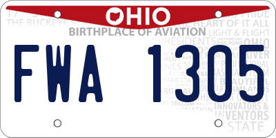 OH license plate FWA1305