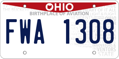 OH license plate FWA1308