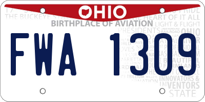 OH license plate FWA1309