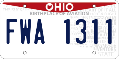 OH license plate FWA1311