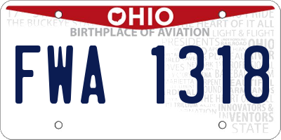 OH license plate FWA1318