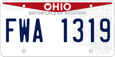 OH license plate FWA1319