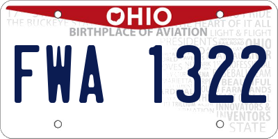 OH license plate FWA1322