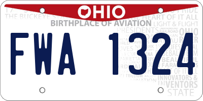 OH license plate FWA1324