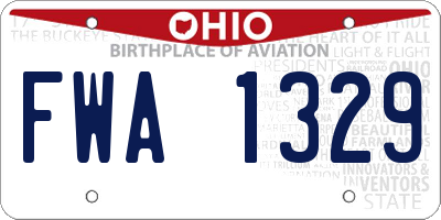 OH license plate FWA1329