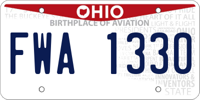 OH license plate FWA1330