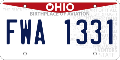 OH license plate FWA1331