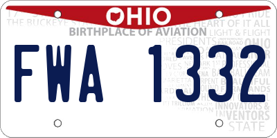 OH license plate FWA1332