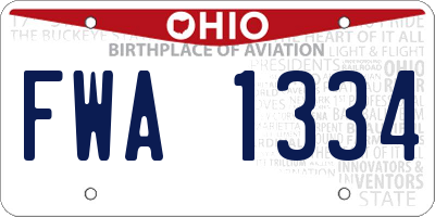OH license plate FWA1334