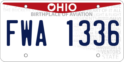 OH license plate FWA1336