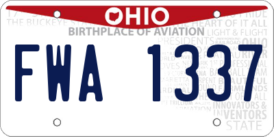 OH license plate FWA1337