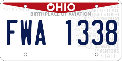 OH license plate FWA1338