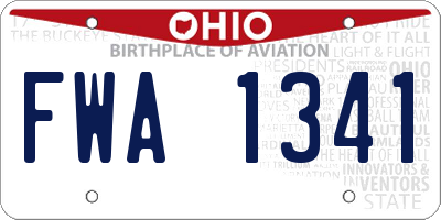 OH license plate FWA1341