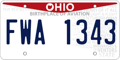 OH license plate FWA1343