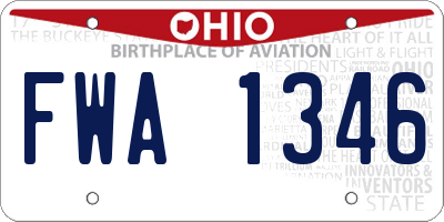 OH license plate FWA1346