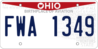 OH license plate FWA1349