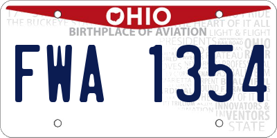 OH license plate FWA1354