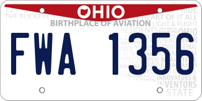 OH license plate FWA1356