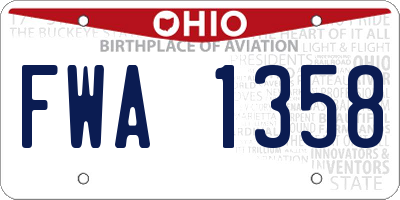 OH license plate FWA1358