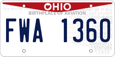 OH license plate FWA1360