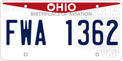 OH license plate FWA1362