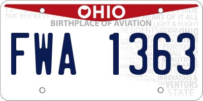 OH license plate FWA1363