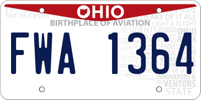 OH license plate FWA1364