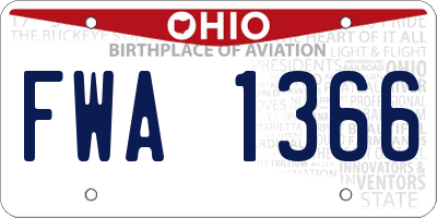 OH license plate FWA1366