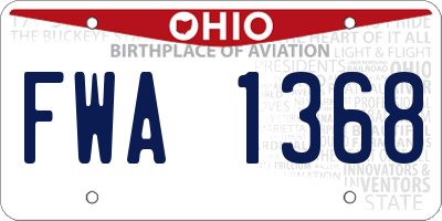 OH license plate FWA1368