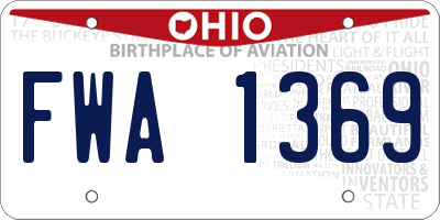 OH license plate FWA1369