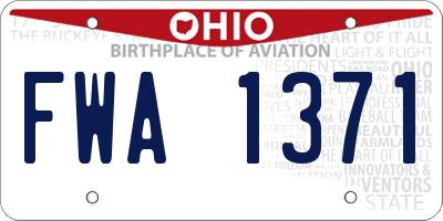 OH license plate FWA1371