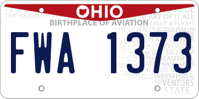 OH license plate FWA1373